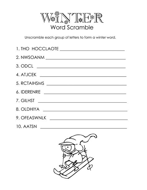 Printable Word Scrambles